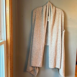 BROCHU WALKER OPEN FRONT DRAPED CARDIGAN SMALL TAN WOOL SILK ALPACA COTTON